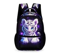 WECECE Cartable Scolaire Motif Tigre Garçons et Filles Classes CE2-CM1 Sac d'École Animal 13 Ans Sac Scolaire Durable Usage Quotidien Livres Cahiers Gourde Cadeau d'Anniversaire École