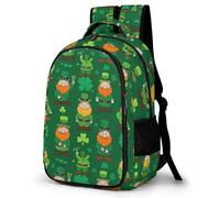 WECECE Cartable St. Patrick's Day Garcon Primaire, Sac À Dos Clover Leaves Pour Filles CP CE1 CE2 CM1 CM2,Sac Ecole Garcon Pour École, Voyages Et Un Usage Quotidien