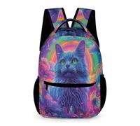 WECECE Chat Nuages Colorés Cartable Garçon CM2 Primaire Sacs Maternelle Fille Sac A Dos Garcon Sac College Fille Cartable Chaton Primaire