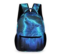 WECECE Loup Cartable Garçon Primaire Sac A Dos Fille CE1/CE2 Animal Loup Sac Ados Cartable Garçon