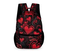 WECECE Sac à Dos Amour Cœurs Filles Garçons 10 Ans Sac Scolaire Cœurs CM2 Ado Cartable Léger 43x32x15 cm pour École Primaire Rentrée des Classes Livres Cahiers
