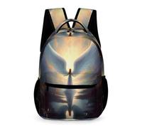 WECECE Sac à Dos Anges Fille Garçon 6-9 Ans Cartable Ailes CP-CM1 pour Élèves Sac d'École Pratique 43x32x15 cm École Primaire Cadeau d'Anniversaire Livres Cahiers