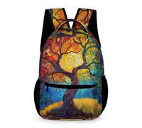 WECECE Sac à Dos Arbre de Vie Garçon Fille 9-13 Ans Sac Scolaire Coloré Arbre CM1-4e Élèves Cartable Scolaire Solide 43x32x15 cm Voyage Loisirs Livres Cahiers