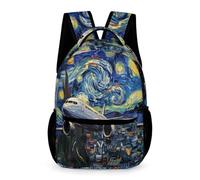 WECECE Sac à Dos Avion Garçons 7-11 Ans Cartable Étoilé Ciel Art CE1-6e pour Filles Sac d'École Grand Format 43x32x15 cm Collège Usage Quotidien Livres Cahiers