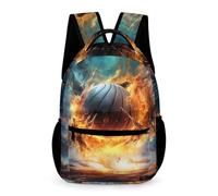 WECECE Sac À Dos Basket-ball Glace et Feu Pour Filles, Enfants Sacs D'école Primaire Léger Cartable Basket-ball Scolaire Sac À Livres Décontracté De Voyage Pour 6-10 Ans