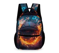 WECECE Sac À Dos Basket-ball Glace et Feu Sacs D'école Scolaires Cartable Basket-ball Filles Garçons 6 Ans CArtables Pour Primaire Outdoor Voyage École