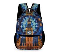 WECECE Sac À Dos Big Ben Fille Cartable Enfants Garçons Grand Sacs Ecole Angleterre Fille Garçon Primaire Sac A Dos Scolaire Poids Léger Avec Poche Avant