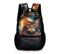 WECECE Sac À Dos Chat Garcon, Léger Cartable Chaton Animal Filles Enfant CM1/4ème Primaire 10 Ans Mignon Sac À Dos Fille Garçon Pour A4 Dossier Voyage
