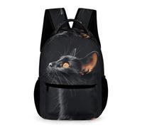 WECECE Sac À Dos Chaton Fille Sac A Dos Enfants Garçons Sacs Ecole Filles Garçon Primaire Cartable Chat Imprimé Scolaire Poids Léger Avec Poche À Bouteille Poche Avant