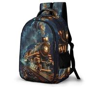 WECECE Sac à Dos Chemin de Fer Train CP CE1 CE2 Filles et Garçons Sac Scolaire Train 8-10 Ans Imperméable Durable pour École Cadeau de Rentrée Voyage et Loisirs Usage Quotidien