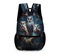 WECECE Sac À Dos Chouette Fille Sac A Dos Enfants Garçons Sacs Ecole Filles Garçon Primaire Cartable Thème Oiseau Scolaire Poids Léger Avec Poche À Bouteille Poche Avant