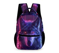 WECECE Sac À Dos CM2 Garçon, Sac D'école Cartable Loup, Cartable Fille Garçons Primaire, Sacs Scolaires Animal Loup Filles Durable Pour Enfants