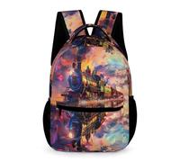 WECECE Sac À Dos CM2 Garçon, Sac D'école Cartable Train, Cartable Fille Garçons Primaire, Sacs Scolaires Train de Chemin de Fer Filles Durable Pour Enfants