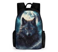WECECE Sac À Dos CM2 Loup Enfant Garçons, Cartable 3D Loup Fille Garçon, Sac A Dos À Deux Épaules Réglable De Pour Les Filles Et Les Adolescents De 7 À 15 Ans