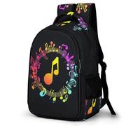 WECECE Sac à Dos Coloré Notes de Musique CE2 CM1 CM2 Garçon Fille Cartable Scolaire Musique 9-12 Ans Sac d'École Léger Imperméable pour Rentrée Voyage Promenade, School Bag Voyage Loisirs et Sorties