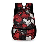WECECE Sac à Dos Cœurs Filles Garçons 10 Ans Sac Scolaire Amour Cœurs CM2 Ado Cartable Léger 43x32x15 cm pour École Primaire Rentrée des Classes Livres Cahiers