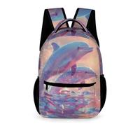 WECECE Sac À Dos Dauphin Scolaires Enfant Filles Garçons Sac 4ème CArtables Créature de la Mer Pour 6-10 Année Étudiant Outdoor Voyage École