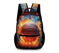WECECE Sac À Dos De Filles, Sacs D'école Basket-ball Glace et Feu Pour Des Enfan Sac À Dos D'enfants D'école Idéal Pour Des Étudiants De La Classe 1-6 Cartable De Basket-ball Plein Air