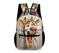 WECECE Sac À Dos D'école CP/CE1 CE2 De Girafe Pour Des Garçons Filles Cartable Enfants Sac Animal 3D Cracker De Voyage Bookbag