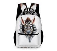 WECECE Sac À Dos D'école CP/CE1 CE2 De Zèbre Pour Des Garçons Filles Cartable Enfants Sac Animal 3D Zèbre De Voyage Bookbag