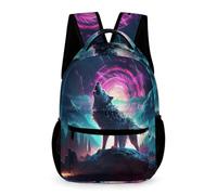 WECECE Sac À Dos D'école De Loup Pour Des Garçons CE2/CM2 Enfants Sac Animal Loup De Voyage Bookbag, Cartable Pour Enfant Filles CE1/CM1