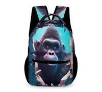 WECECE Sac À Dos D'école De Orang-outan Pour Des Garçons CE2/CM2 Enfants Sac Motif Animal De Voyage Bookbag, Cartable Pour Enfant Filles CE1/CM1