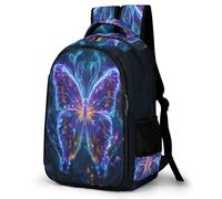 WECECE Sac à Dos Design Papillon CM1 CM2 Garçon Fille Cartable Scolaire Papillon 3D 7 Ans Sac d'École Durable Grand Format pour Rentrée Voyage Promenade, Bookbag Voyage Loisirs et Sorties