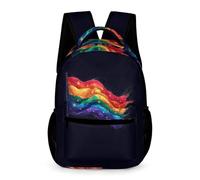 WECECE Sac À Dos Drapeau Arc-en-ciel Fille Sac A Dos Enfants Garçons Sacs Ecole Filles Garçon Primaire Cartable Coloré Scolaire Poids Léger Avec Poche À Bouteille Poche Avant