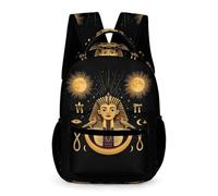 WECECE Sac à Dos Égyptien Pharaon Maternelle Primaire 6-10 Ans Sac d'École Pharaon CE2 Fille Élèves Garçon Backpack Grand pour Livres Affaires d'École Gourde Randonnée Loisirs