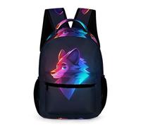 WECECE Sac À Dos En Loup Cartable Animal Loup D'école Sac De Voyage Pour Étudiants, Garçons Filles, Ordinateur Portable, Sac À Dos Décontracté