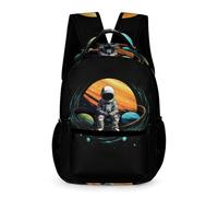 WECECE Sac À Dos Enfant Astronaute Scolaire CP-CM2 CArtable Homme de l'espace Mignon Backpack Unisexe Garçon Et Fille Ados Bookbag Voyage Bag