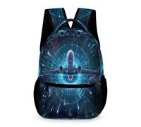 WECECE Sac À Dos Enfant Avion Imprimé Scolaire CP-CM2 Cartable Thème Avion Mignon Backpack Unisexe Garçon Et Fille Ados Bookbag Voyage Bag