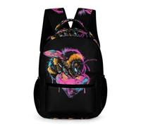WECECE Sac À Dos Enfant Cartable Abeille Scolaires Filles Garçons Cœur Sac D'école Pour Étudiant Outdoor Voyage École Daypacks
