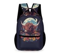 WECECE Sac À Dos Enfant CArtable Vache des Highlands Scolaires Filles Garçons Animal Imprimé Taureau Sac D'école Pour Étudiant Outdoor Voyage École Daypacks