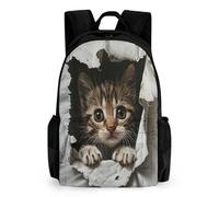 WECECE Sac A Dos Enfant Garcon 8 Ans, Cartable Le Chaton Loisir, Sacs Motif de Chat Ecole Filles CP/CE2 Scolaires Sac À Dos Ordinateur Pour L'école Et Les Voyages