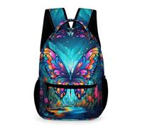 WECECE Sac À Dos Enfant Papillon Scolaire CP-CM2 Cartable Coloré Mignon Backpack Unisexe Garçon Et Fille Ados Bookbag Voyage Bag