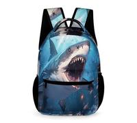 WECECE Sac À Dos Enfant Requin Scolaire CP-CM2 Cartable Vie Marine Mignon Backpack Unisexe Garçon Et Fille Ados Bookbag Voyage Bag