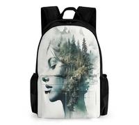 WECECE Sac À Dos Enfants CE3 Mignon Sac Paysage Art Pour Enfant CP/CE1 CE2 Cartable L'Art du Portrait Pour Les Garçons Filles Bambin