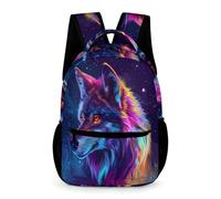 WECECE Sac À Dos Enfants CM2 Mignon Sac Loup Pour Enfant CP/CE1 CE2 Cartable Animal Loup Pour Les Garçons Filles Bambin