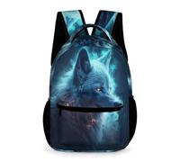 WECECE Sac À Dos Enfants CM2 Mignon Sac Loup Pour Enfant CP/CE1 CE2 Cartable Animal Loup Pour Les Garçons Filles Bambin