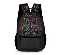 WECECE Sac À Dos Enfants CM2 Mignon Sac Loup Pour Enfant CP/CE1 CE2 CArtable Animal Loup Pour Les Garçons Filles Bambin