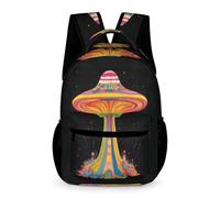 WECECE Sac à Dos Étoilé Sky OVNI Classes CM2 Garçons Filles Cartable Vaisseau Spatial 13 Ans Daypack Poche Avant Pratique Livres Petits Objets Cadeau d'Anniversaire École