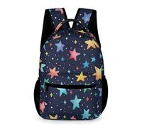 WECECE Sac à Dos Étoiles Motif Enfants 11 Ans Sac Scolaire Five-Pointed Étoile 6e Élèves Cartable Scolaire À la Mode 43x32x15 cm Cours Voyage Usage École