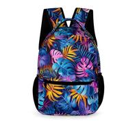 WECECE Sac À Dos Feuilles Tropicales Sacs D'école Scolaires Cartable Imprimé Botanique Filles Garçons 6 Ans CArtables Pour Primaire Outdoor Voyage École
