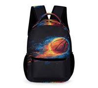WECECE Sac À Dos Fille Basket-ball Enflammé Cartable Basket-ball Garçons Primaire, Sac D'école Enfants Idéal Pour Les Élèves De 5 À 9 Ans Va À L'école Voyage En Plein Air