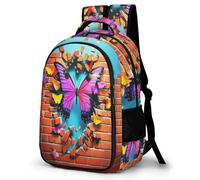 WECECE Sac À Dos Fille Butterfly Design Primaire CE1 CE2 CM1 Large Cartable 3D Butterfly Enfant Scolaire Sac Ecole Pour CP CE 8 À 16 Ans