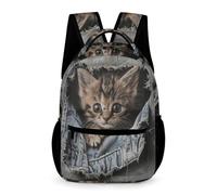 WECECE Sac À Dos Fille Chaton, Enfants Sac D'école Primaire Étudiants Cartables Chat Scolaires Sacs Léger Voyage Élèves Cadeaux De Rentrée Ccolaire 5-9 Ans