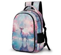 WECECE Sac à Dos Fille Garçon Élan Élèves Primaire Sac Thème Renne 8 Ans Cartable Scolaire Léger Grand Format pour École Voyage Promenade, Daypack Cadeau du Nouvel An et Loisirs
