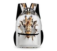 WECECE Sac À Dos Fille Girafe Cartable Thème Animal Garçons Primaire, Sac D'école Enfants Idéal Pour Les Élèves De 5 À 9 Ans Va À L'école Voyage En Plein Air