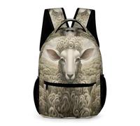 WECECE Sac À Dos Fille Mouton Cartable Agneau Imprimé Garçons Primaire, Sac D'école Enfants Idéal Pour Les Élèves De 5 À 9 Ans Va À L'école Voyage En Plein Air